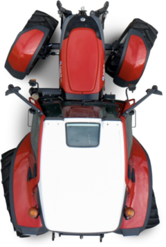 The steering rear axle enables unprecedented maneuverability. The steering rear axle enables unprecedented maneuverability.