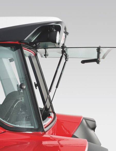 Rear window with double hinge